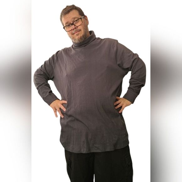 Shaquille O'Neal Drop Needle Big and Tall Men's Mock Neck Long Sleeve 3XLT - Picture 5 of 6